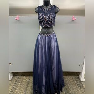 ALYCE SZ-0 1222 NAVY 2-PIECE PROM/FORMAL/PAGENT